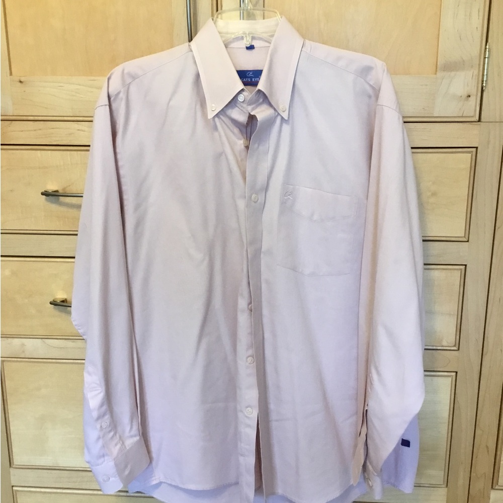 Men’s Cream/Pink Dress Shirt 16.5 pale, pink Button down button cuffs